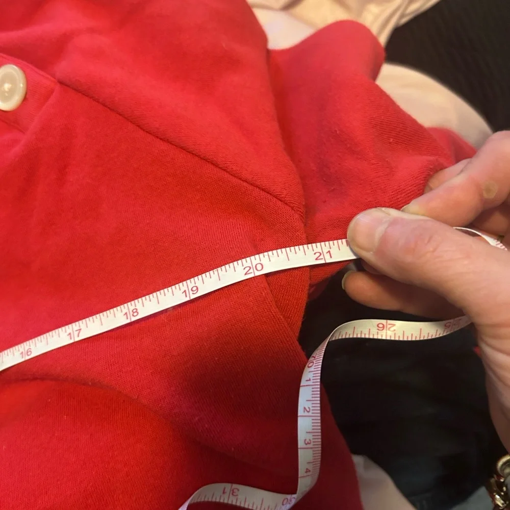 J Crew- 4 Button Vibrant Red Sweatshirt, EUC, Size Large